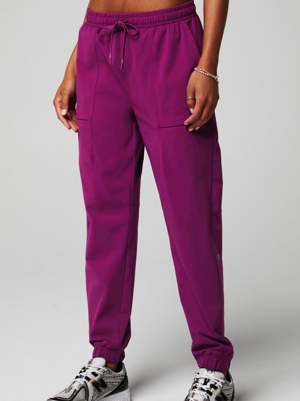 Fabletics Magenta Drawstring Track Joggers - Picture 2 of 7